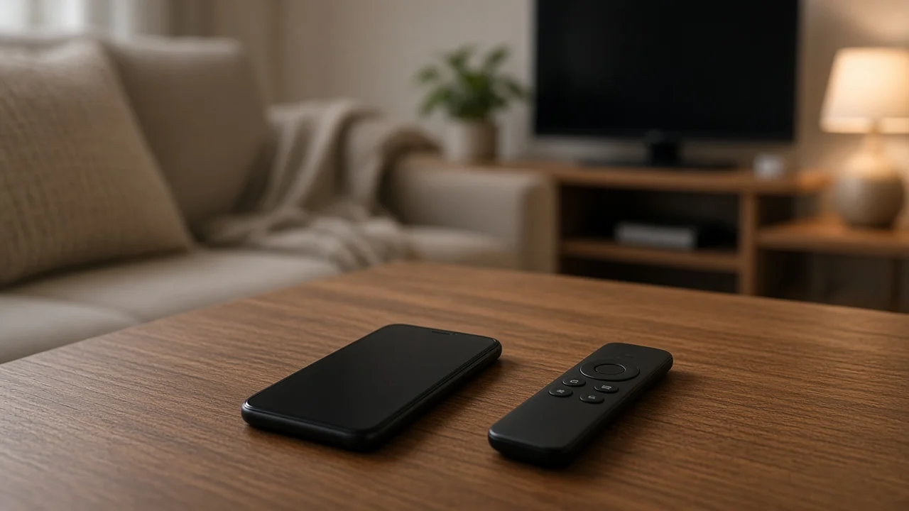Fernbedienung neben dem Receiver